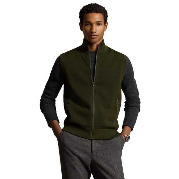 Polo Ralph Lauren Men Wool Full Zip Vest New Olive Size L - Picture 3 of 8
